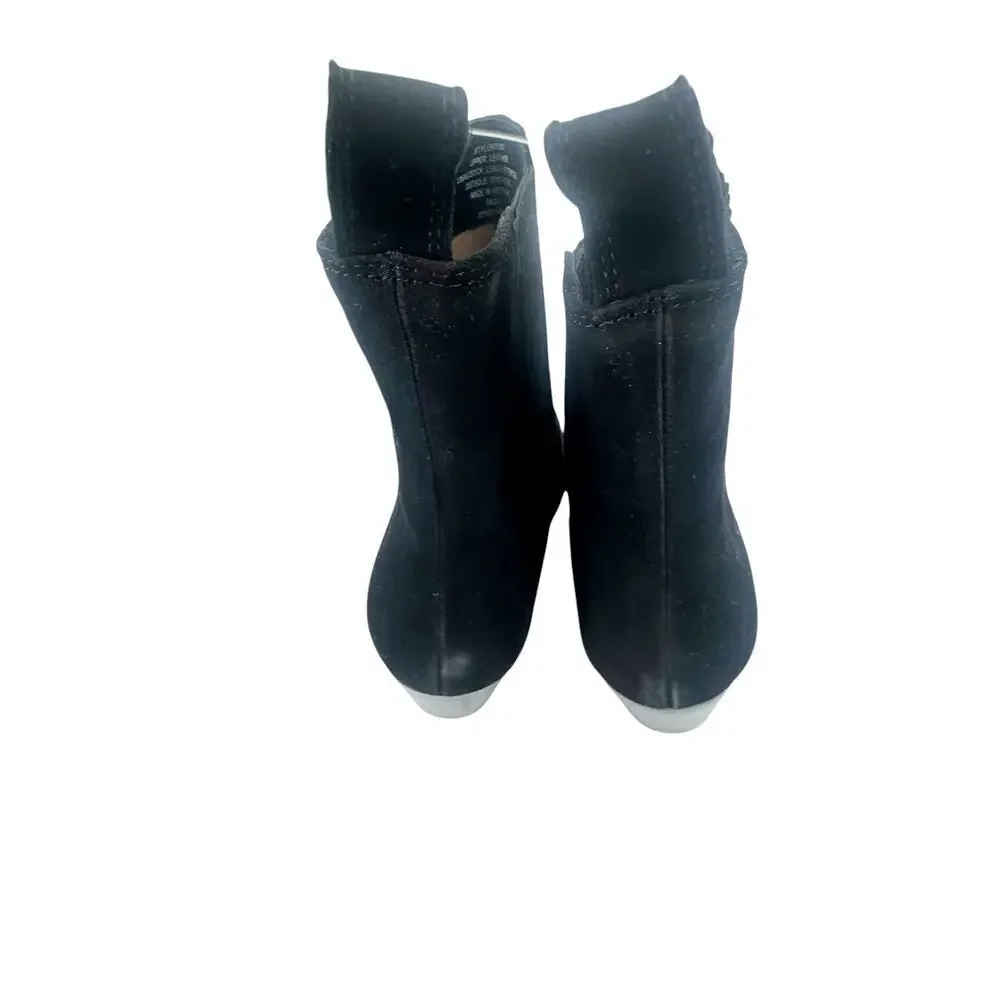 J. Crew Piper Ankle Classic Western Boots Pull-on in Suede Black Size 8 NWT